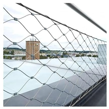 304 Stainless Steel Rope Mesh Flexible Safety Net Fence Netting for Outdoor Garden Anti Fall Net for Poultry Animal Cage Reusable Wire Mesh Coil Net 1.5m x 1m/4.9ft x 3ft