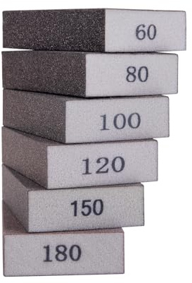 schleifschwamm holz 6 grits (60/80/100/120/150/180),schmirgelpapier holz,schmirgelpapier fein,schleifpapier wand,schleifpads für holz,schleifschwämme,schleifklotz,schmirgelpapier holz fein 6 stück