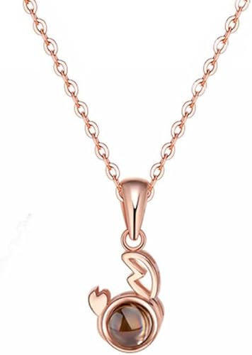 LIRU Silberne Halsketten Für Frauen,S925 Silber Halskette Krebs Edelstein Anhänger Halskette Sternzeichen Roségold Zirkon Halskette Geburtsstein Halskette Geschenk Schmuck Für Mama Jungen Mädchen