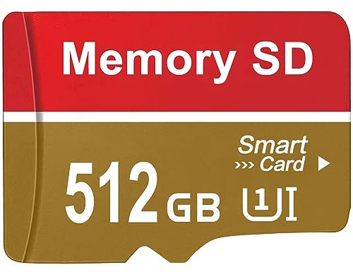 Vicylif SD Karte 512GB Schnelle Geschwindigkeit SD Card Großer Speicher Memory Card Gold Speicherkarte Wasserdicht TF Karte für Kameras/Camcorder/Drohnen