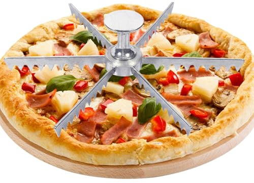 Qiwieod Cake Cutter Marker, 6/8/10 Slices, Round Cake Cutter, Cake Portion Divider, Creative Multi-Tooth Pizza Cutter, Quick Cutting for Round Pizza, Cake Piece Marker, Same Size