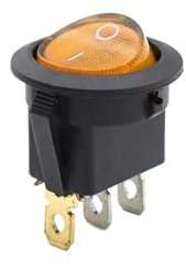 1PCS/5pcs 12V / 220V interrupteur à LED interrupteur d'alimentation bouton de voiture lumières ON/OFF interrupteur à bascule rond 3 broches(Yellow,5PCS_220V)