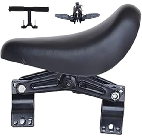 Csafyrt Kids Bike Seat, Front Mounted Child Bike Seat with Foldable Foot Pedals and Non Slip Handlebar, Detachable Cycling Attachment for Kids