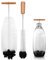 wokdsbl 2 Piece Bottle Brush Set for Sodastream Glass Bottles and Duo Accessories, Sponge Brush with Ergonomic Handle for Baby Bottles, Carafes, Drinking Bottles, Aluminium Bottles