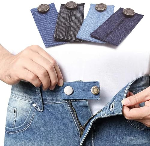 WANTUSHUI Pulsante di estensione per pantaloni, estensione dei pantaloni, bottone per jeans, prolunga per pantaloni, regolabile in vita per estensione dei pantaloni, A, 4 pezzi, Taglia unica