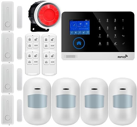 Sistema di sicurezza domestica Di Allarme Di Sicurezza Domestica GSM Wireless 433 MHz For APP Tuya Con Sensore Di Movimento Compatibile(W2B Bundle 4)