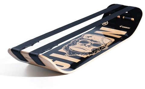 GIBBON SlackBoard Plus - 2-in-1 Slackline Balance Board for Adults - Workout Equipment Home Gym Training - Slack Board Wooden Balance Trainer - Standing Desk Exercise, Yoga, Agility, Pilates, Core