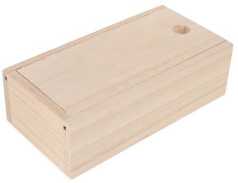 LIOOBO Holz Angelköderbox Kleine Holz Köderbox Köderbehälter Mit Schiebedeckel Tragbare Wurmaufbewahrung Für Eisangeln Outdoor Angelausrüstung