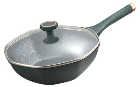 TS TAC-SKY Padella Ottagonale Antiaderente - Pentolame Da Cucina Multiuso For Soffriggere E Friggere In Padella - Compatibile Con Piani Cottura A Induzione(32cm)