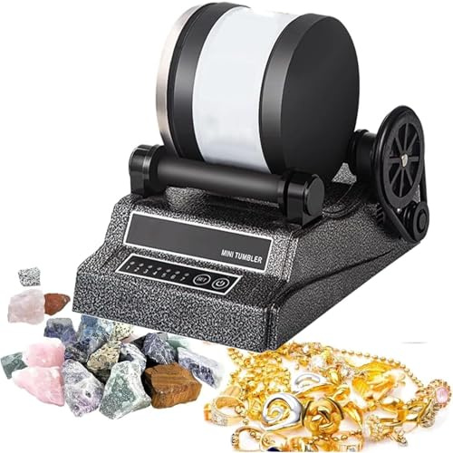 Electric Rock Polisher Machine, Professional Rotary Tumbler with Timer and Large Capacity, Dual Axle Drive for Polishing Crystals, Stones, and Jewelry