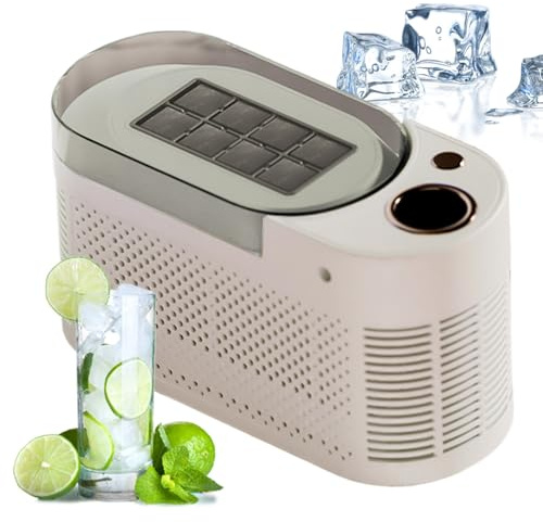 Portable Ice Maker - 12V Car & AC Dual Power Ice Machine, Fast 8 Cubes per Cycle in 10-15 Min, Ideal for RVs, Road Trips, Outdoors and Home Use