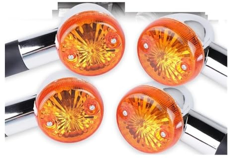AIERDEYP Frecce Moto Compatibile Con Kawasaki Per Vulcan VN 500 750 800 900 1500 1600 1700 2000 Indicatori Direzione Moto Bullet 10 Mm Lampadine Gialle Ordinarie(4pcs Yellow)