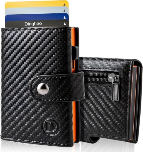 Dinghao Geldbörse Herren Portmonee Herren mit Münzfach & RFID Schutz, Slim Wallet mit Münzfach als Kompakter Geldbeutel Portemonnaie, Kartenetui Kreditkartenetui Wallets for Men für Alltag und Reise