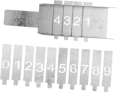 DIKACA Plantillas de Hierro para Pintar Números y Letras Ranuras Intercambiables, Herramienta de Pintura Reutilizable para Manualidades Diseño Claro y Alta Visibilidad