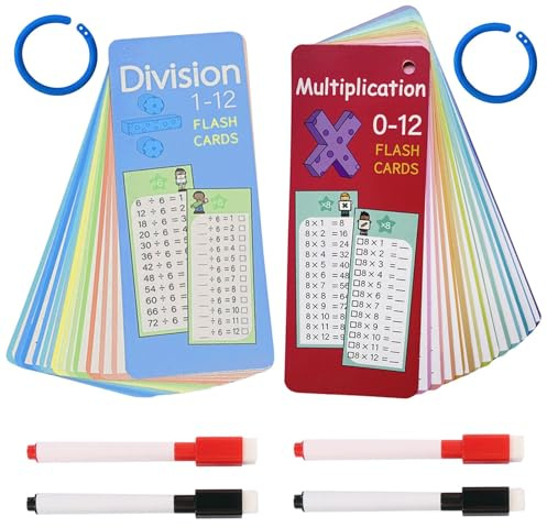 30 Pezzi Flashcards Moltiplications Giochi di Carte Cartoncini Giochi