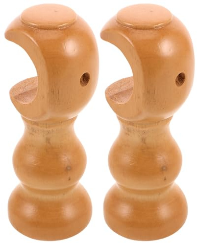JOINPAYA 2 Soportes de Pared Montaje en Pared para Barra de Cortina de Madera, Barra de Madera para Cortinas Estilo Clásico, Sala y Baño