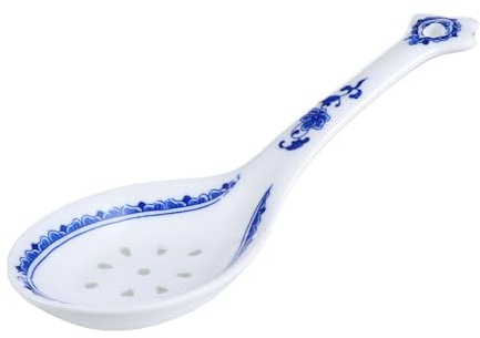FIXOSHEE Cuillère à Soupe Chinoise en Céramique Blanche, Résistante la Chaleur Froid, Design Unique et Délicat, Cuisine Traditionnelle Asiatique
