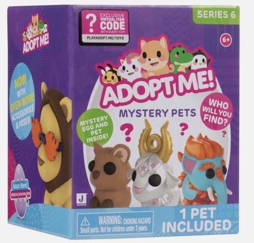 Jazwares Adopt Me! 1 x Series 6 Mystery Pets Egg With Pet Figure Toy And Virtual Item Code