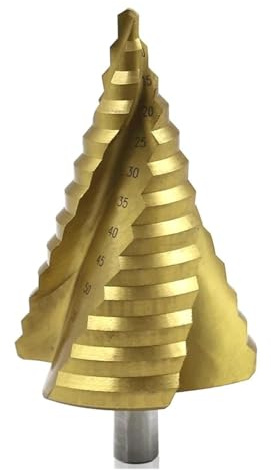 Hartmetall-Schaftfräser, 1 Stück HSS-Spiralnut-Stufenbohrer, beschichteter Bohrer, dreieckiger Schaft, 6–65 mm, Metallkegel, dreifach