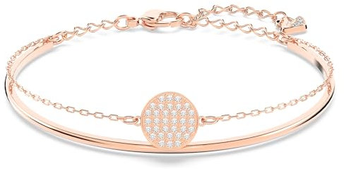 Swarovski Bracelet-jonc Ginger, Blanc, Placage de ton or rosé