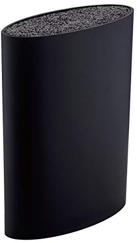 San Ignacio Q2363 Tacoma/Blocco Coltelli Universale, Grande Capacità, Lavabile, Gomma Plastica, Nero, 7 x 24 x 16.5 cm