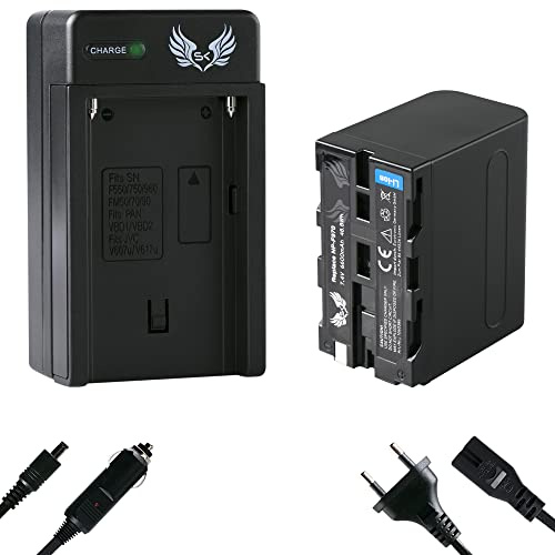 SK Akku Ersatz für Sony NP-F970 |- 6600mAh -| + Charger für Sony Akku NP-F550 NP-F730 NP-F750 NP-F960 NP-F980 NP-F990 // Blitzgeräte Videoleuchten