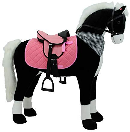 Sweety Toys 11070 Plüsch Pferd XXL Giant Riesen Stehpferd, Schwarz 125 cm | robustes Pferd zum Reiten für Kinder