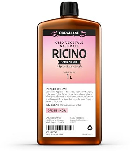 Olio di Ricino 1 l -100% virgine -1a spremitura a freddo - Ricinus Communis