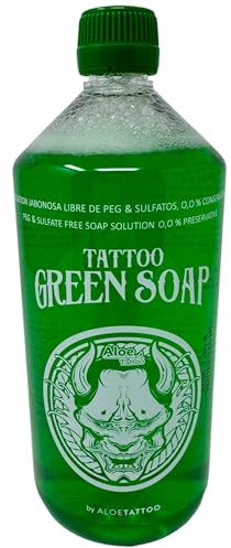 Aloe Green Soap 1L - Verde Jabón - Tatuaje Limpiar/Limpiar - Inkgrafix® Alemania - Profi Studio IG03546