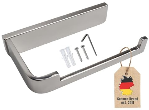 Intirilife Toilettenpapierhalter ohne Ablage in Silber - 15 x 12 x 12 cm - Edelstahl Papierhalterung ohne Ablage zum Bohren - WC Papier Rollenhalter Handtuchhalter