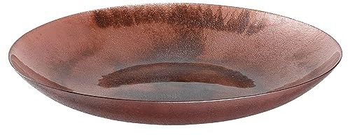 LEONARDO HOME Poesia Dekoschale aus Glas, runde Design-Glasschale mit schimmernder Oberfläche, handgefertigt, Höhe 7,5 cm, Durchmesser 50 cm, rosé, 050638