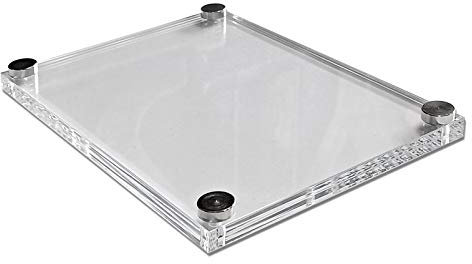 GOYAPRINT Doble Placa de Metacrilato Transparente 21x29,7 cm con Embellecedores Metalicos Marco de Acrílico para Atornillar (A4, 5+5 mm)