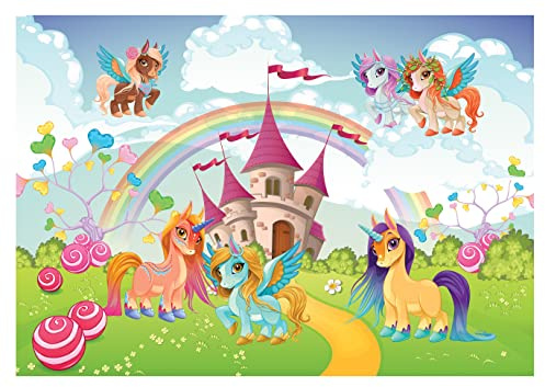 WallArena Vlies Fototapete, Kinderzimmer, 368x254cm | Fototapeten - Tapeten - für Wohnzimmer Schlafzimmer - Vliestapete Wandtapete Tapete 3D Effekt- inkl. Kleister