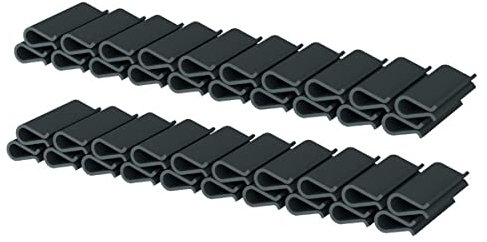 WDB Lot de 40 Clips de Fixation en PVC pour Bandes Brise-Vue - Brise-Vue - Protection Contre Le Vent pour Jardin et clôture - Clôture Double Fil (Anthracite - RAL 7016)