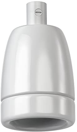 ledscom.de E27 uttag, porslin, vit, 230V AC, max. 300W