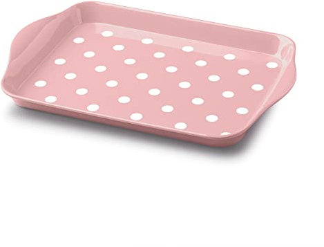 Zeal Plateau de Service en mélamine Motif Pois Rose 18 x 14 cm
