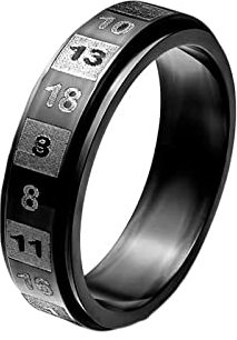 ANAZOZ Antistressringe Edelstahl, Bandring Edelstahl Herren Personalisiert größe 57 Drehringe Breit 6mm mit Zahlen