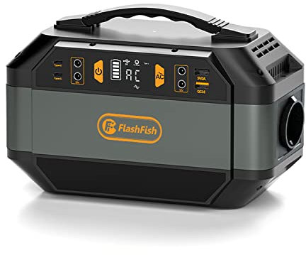 FlashFish Tragbare Powerstation 330W(600W Spitze),Kraftwerk 288,6Wh/78000mAh,230V reine Sinuswelle 9 Ausgänge Akku Stromgenerator für Camping Wohnmobil und als Notstromaggregat