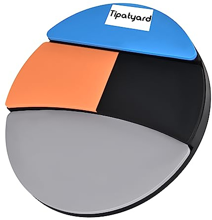 Tipatyard Drum Practice Pad, Drum Pad 12 Inch Silent Practice Pad with 4 Different Playing Surfaces