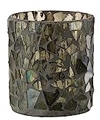 TEELICHTHALTER MOSAIK Glas GRAU/GRÜNE SMALL (2er Set)