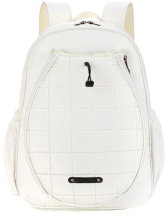 LOVIVER Tennisrucksack, Tennistasche für Damen und Herren, multifunktionaler Schlägerhalter, Tennisschlägertasche für Paddel, Tennisschläger, Weiß