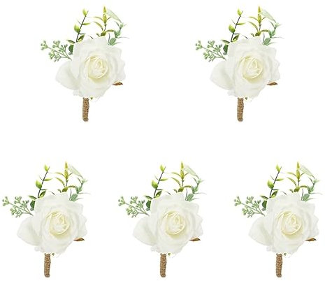 Warmhm 5stücke Künstliche Blumenanstecker Für Hochzeiten Elegante Boutonniere Mit Lebensechten Rosen Dekorativ Und Hautfreundlich Für Braut Und Bräutigam Perfektes Hochzeitszubehör