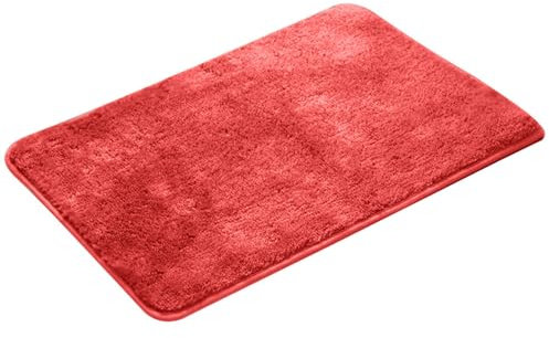 Reyox Badematten rutschfest, Weiche Mikrofaser Badvorleger Waschbar, Badezimmerteppich WC Vorleger Orange Rot Rechteck
