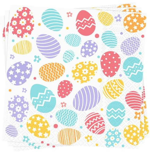 Osternservietten 50 Stück Servietten Ostereier 33 x 33 cm Papierservietten Osterdeko Tischdeko für Ostern