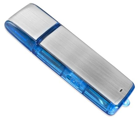 Mini registratore vocale digitale 8G – Podazz registratore audio con custodia in metallo ricaricabile tramite USB con capacità di 90 ore attivato dal suono per conferenze e riunioni (blu)