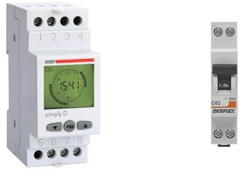 VEMER VE512000 Simply-D - Minuterie Programmable Numérique, Interrupteur Horaire & DEBFLEX - DISJONCTEUR 3KA PH+N 2A - Modulaires - Gamme modulaire - Disjoncteurs - 707501