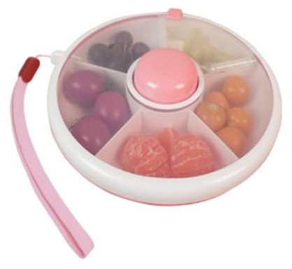 BKEIYURN snackbox mit fächern, snackbox kinder, Snack Spinner,Rotierende Aufbewahrung, für Snacks Nüsse Süßigkeiten Obst
