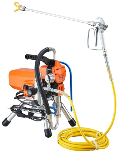 VEVOR Pulverizador de Pintura 2200 W Máquinas Pintura Airless 2 L/min Pistola de Pulverización Eléctrica sin Aire Presión Máxima 3000 PSI con Manguera de 9 m para Pared, Mueble, Exterior, Interior