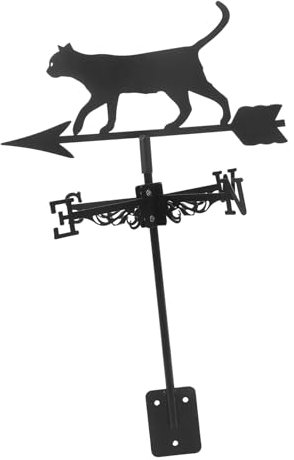 Milisten Wetterfahne Katze aus Edelstahl mit Tragbarem Design und Verschleißfestigkeit Windrichtungsanzeiger für Garten Haus oder Scheune Einfache und Funktionale Gartendekoration