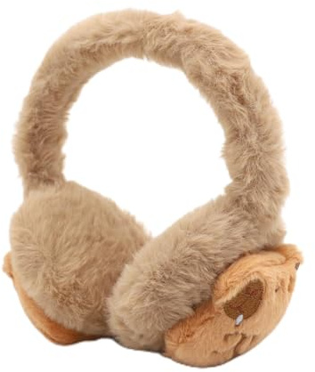 DHINCHANSAIB Cache-oreilles pliables et réglables pour femmes - Paraoreille en fausse fourrure douce, idéales pour l'hiver - Protection pour les oreilles (cache-oreilles), marron, M
